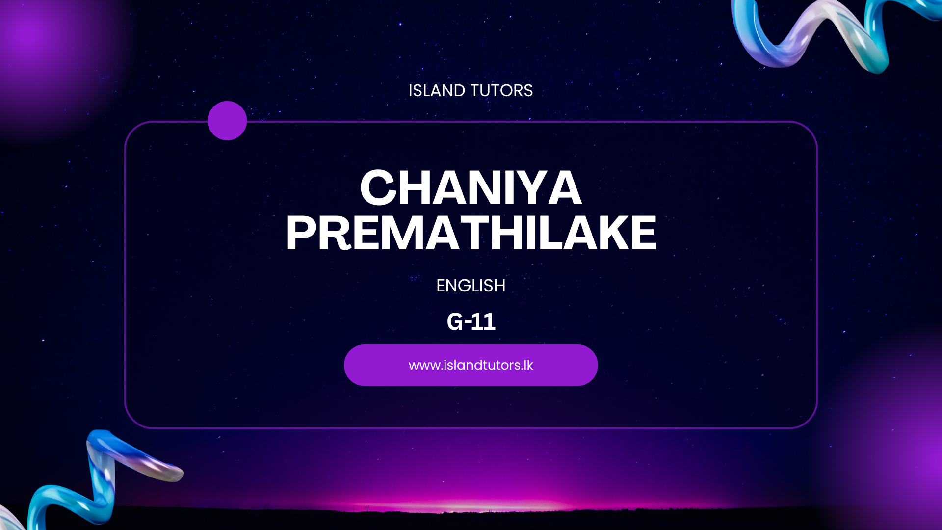 English | Chaniya Premathilake | Grade 11